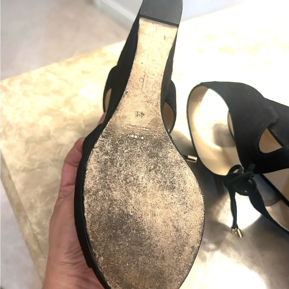 Jimmy Choo Elegant Black Suede Wedge Heels size 41 - Picture 13 of 16